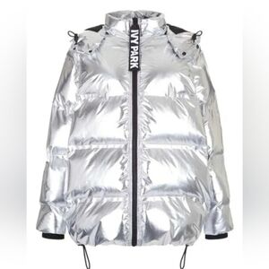 Silver Puffer Jacket Oversized by Ivy Park